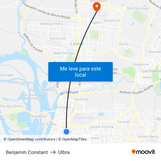 Benjamin Constant to Ulbra map