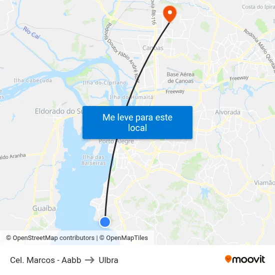 Cel. Marcos - Aabb to Ulbra map