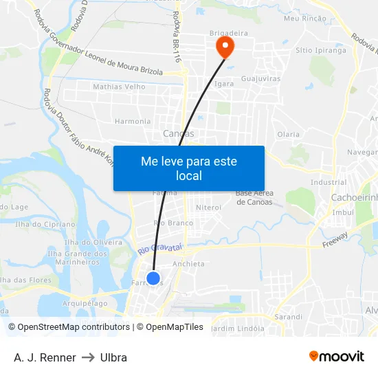 A. J. Renner to Ulbra map