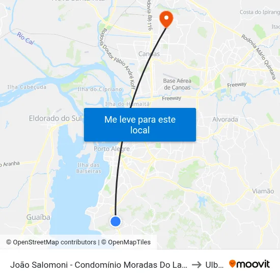 João Salomoni - Condomínio Moradas Do Lago to Ulbra map