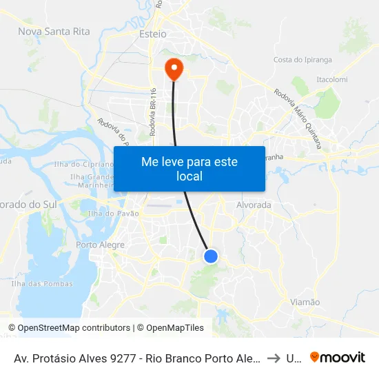Av. Protásio Alves 9277 - Rio Branco Porto Alegre - Rs 91260-000 Brasil to Ulbra map