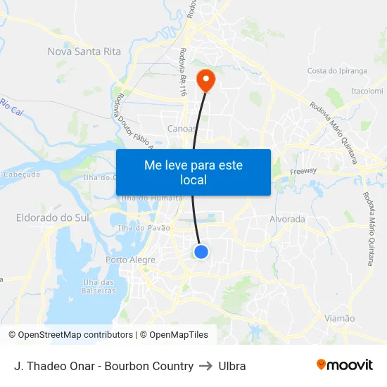 J. Thadeo Onar - Bourbon Country to Ulbra map