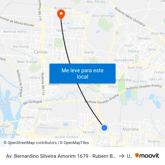Av. Bernardino Silveira Amorim 1679 - Rubem Berta - Rubem Berta Porto Alegre - Rs 91160-170 Brasil to Ulbra map