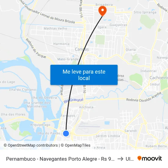 Pernambuco - Navegantes Porto Alegre - Rs 90240-001 Brasil to Ulbra map