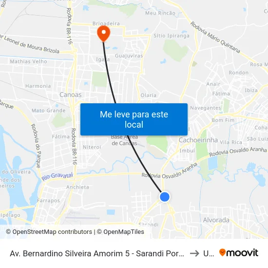 Av. Bernardino Silveira Amorim 5 - Sarandi Porto Alegre - Rs 91751-831 Brasil to Ulbra map