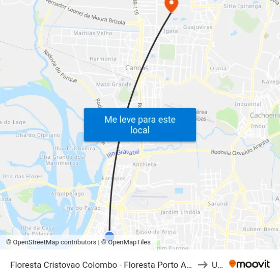 Floresta Cristovao Colombo - Floresta Porto Alegre - Rs 90560-003 Brasil to Ulbra map