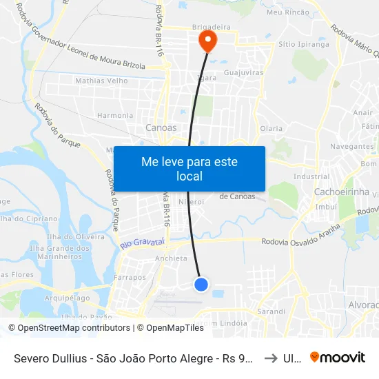 Severo Dullius - São João Porto Alegre - Rs 90200-310 Brasil to Ulbra map