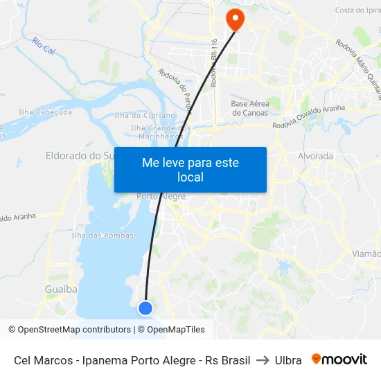 Cel Marcos - Ipanema Porto Alegre - Rs Brasil to Ulbra map