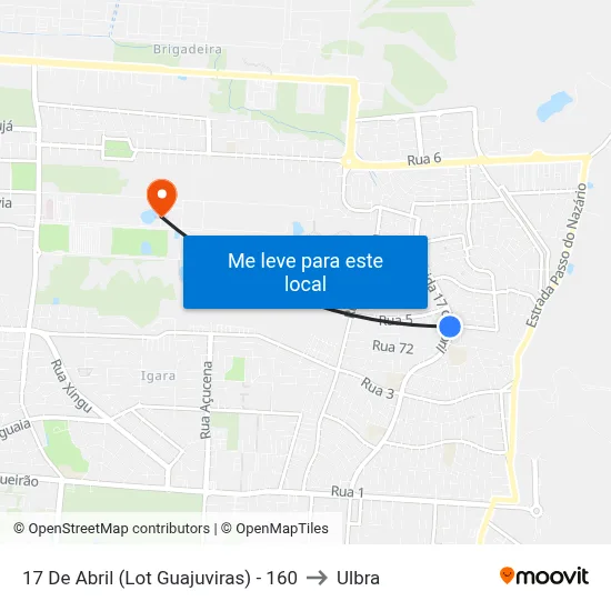 17 De Abril (Lot Guajuviras) - 160 to Ulbra map