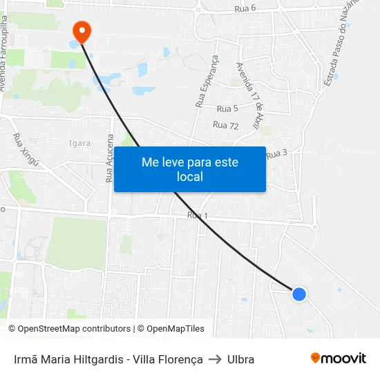 Irmã Maria Hiltgardis - Villa Florença to Ulbra map