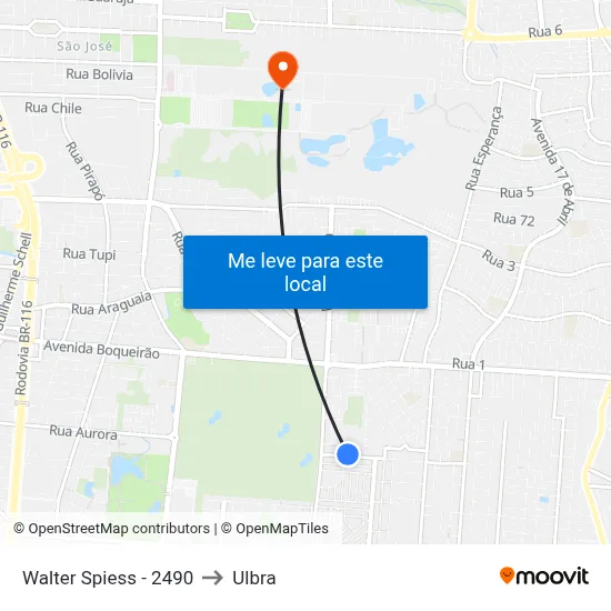 Walter Spiess - 2490 to Ulbra map