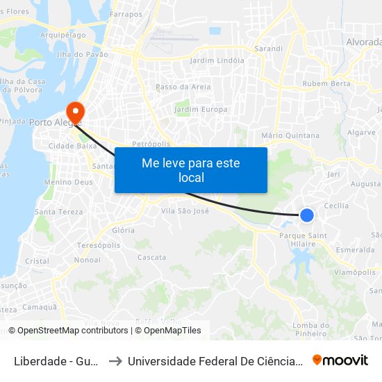 Liberdade - Guarapari to Universidade Federal De Ciências Da Saúde map