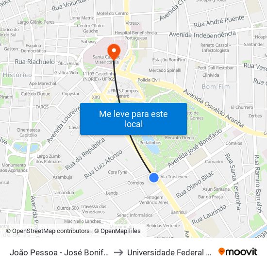 João Pessoa - José Bonifácio (Fora Do Corredor) to Universidade Federal De Ciências Da Saúde map