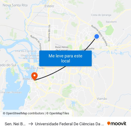 Sen. Nei Brito to Universidade Federal De Ciências Da Saúde map