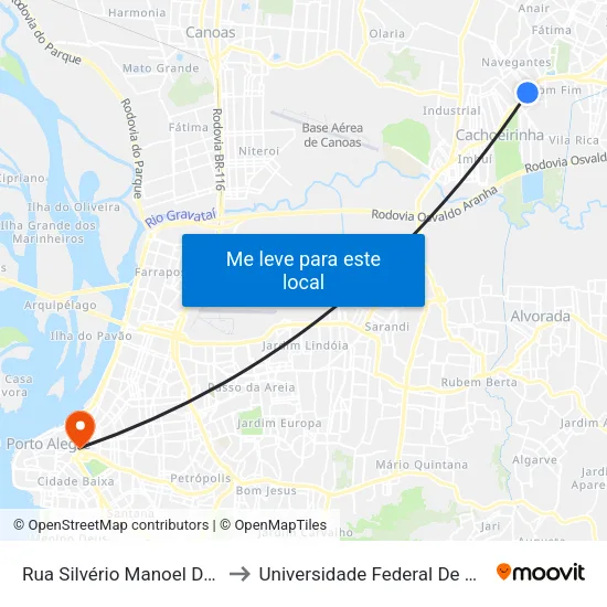 Rua Silvério Manoel Da Silva - Cesuca to Universidade Federal De Ciências Da Saúde map