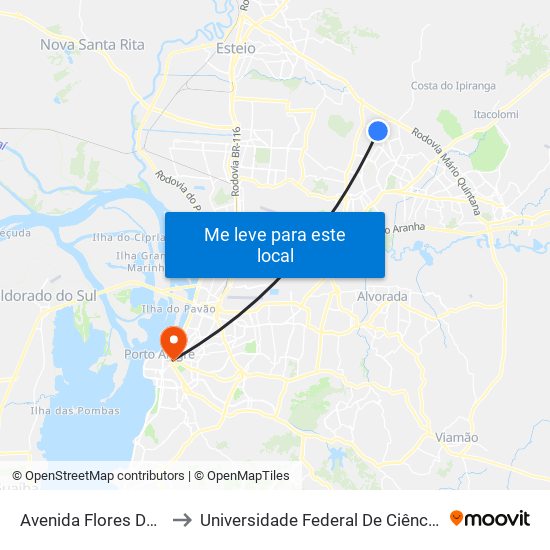 Avenida Flores Do Campo to Universidade Federal De Ciências Da Saúde map