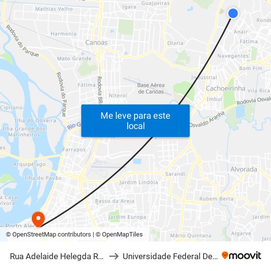 Rua Adelaide Helegda Rolim De Moura, 511 to Universidade Federal De Ciências Da Saúde map