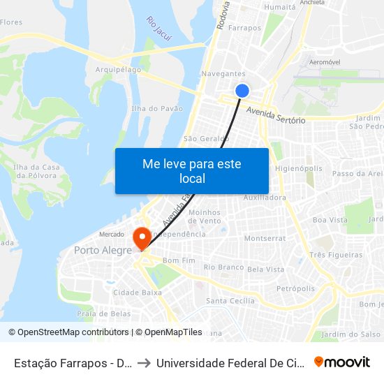 Estação Farrapos - Desembarque to Universidade Federal De Ciências Da Saúde map