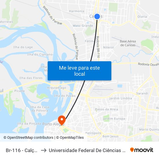 Br-116 - Calçadão to Universidade Federal De Ciências Da Saúde map