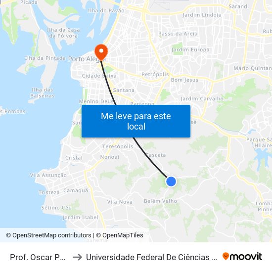 Prof. Oscar Pereira to Universidade Federal De Ciências Da Saúde map