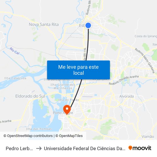 Pedro Lerbach to Universidade Federal De Ciências Da Saúde map