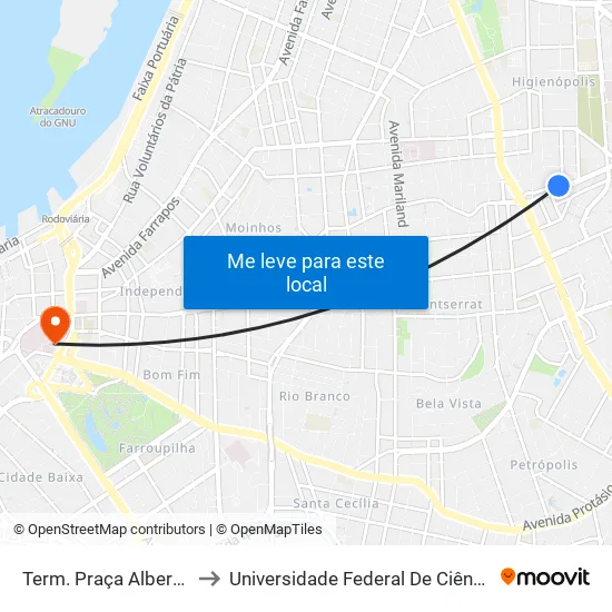 Term. Praça Alberto Ramos to Universidade Federal De Ciências Da Saúde map