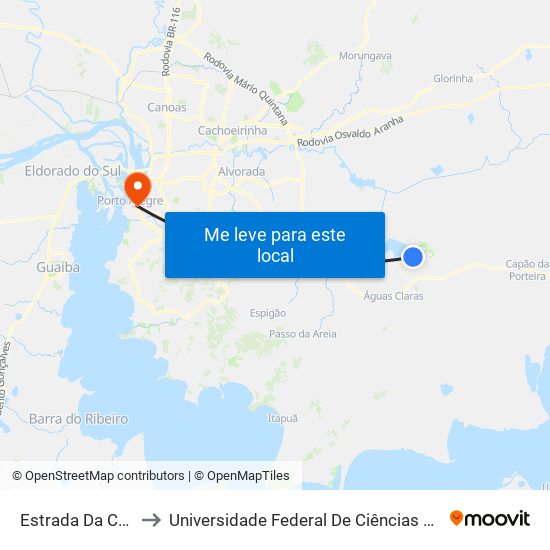 Estrada Da Canita to Universidade Federal De Ciências Da Saúde map