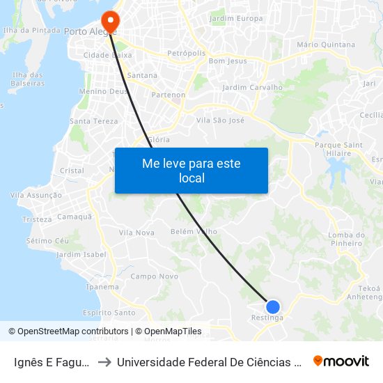 Ignês E Fagundes to Universidade Federal De Ciências Da Saúde map