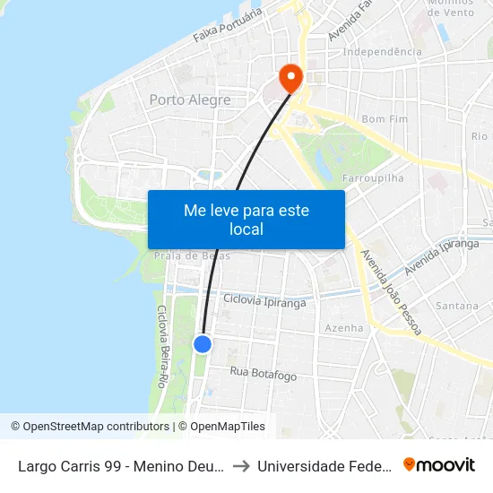 Largo Carris 99 - Menino Deus Porto Alegre - Rs 90110-000 Brasil to Universidade Federal De Ciências Da Saúde map