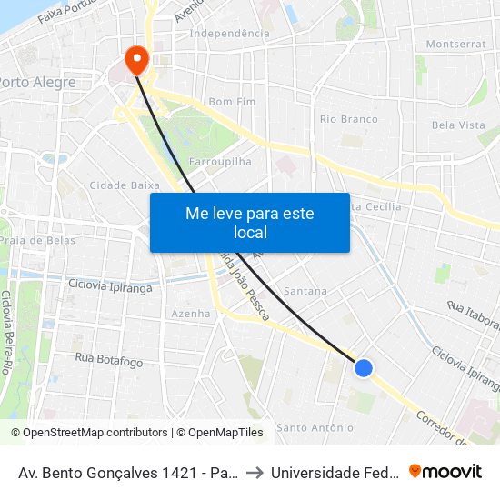 Av. Bento Gonçalves 1421 - Partenon Porto Alegre - Rs 90650-001 Brasil to Universidade Federal De Ciências Da Saúde map