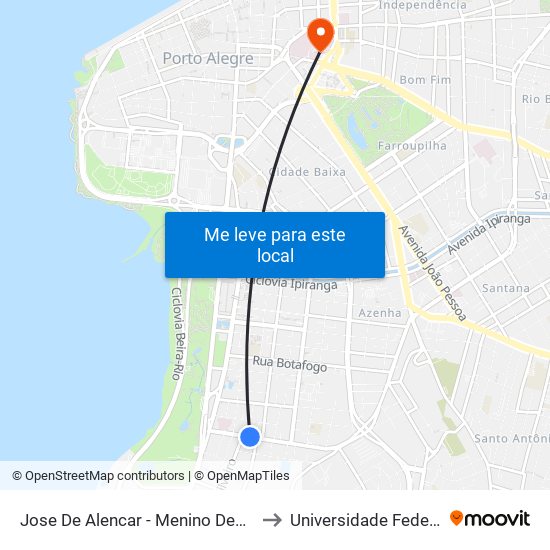 Jose De Alencar - Menino Deus Porto Alegre - Rs 90680-170 Brasil to Universidade Federal De Ciências Da Saúde map