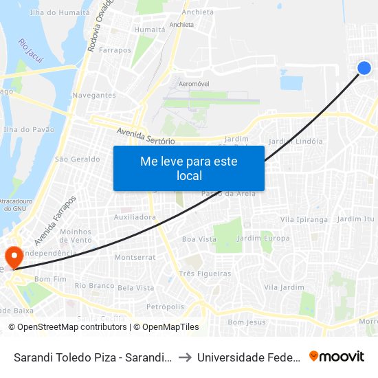 Sarandi Toledo Piza - Sarandi Porto Alegre - Rs 91120-270 Brasil to Universidade Federal De Ciências Da Saúde map
