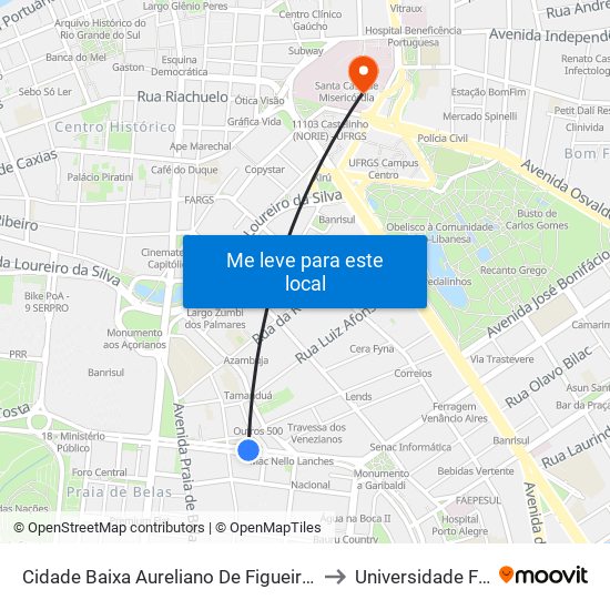 Cidade Baixa Aureliano De Figueiredo Pinto - Cidade Baixa Porto Alegre - Rs 90830-520 Brasil to Universidade Federal De Ciências Da Saúde map