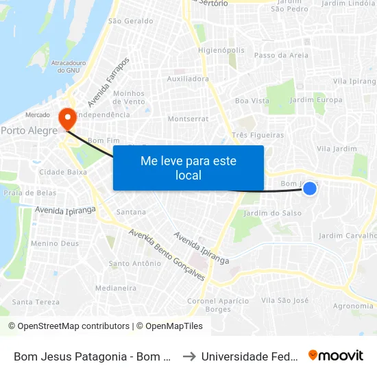 Bom Jesus Patagonia - Bom Jesus Porto Alegre - Rs 91420-210 Brasil to Universidade Federal De Ciências Da Saúde map