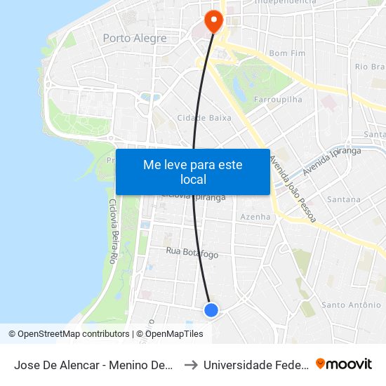 Jose De Alencar - Menino Deus Porto Alegre - Rs 90850-250 Brasil to Universidade Federal De Ciências Da Saúde map