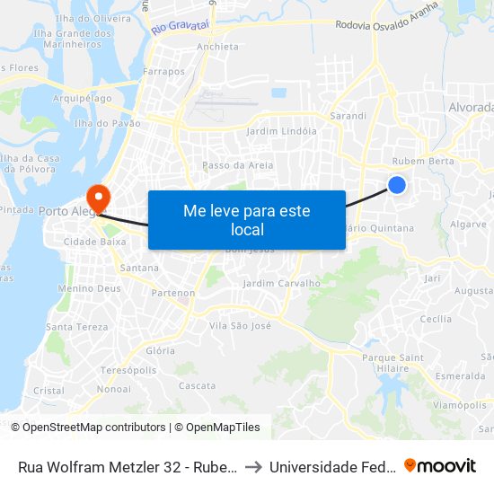 Rua Wolfram Metzler 32 - Rubem Berta Porto Alegre - Rs 91250-320 Brasil to Universidade Federal De Ciências Da Saúde map