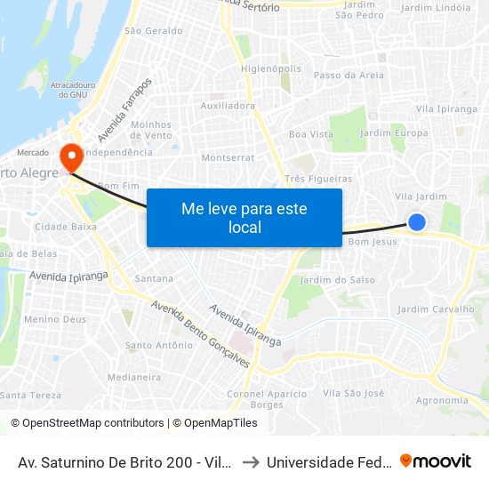 Av. Saturnino De Brito 200 - Vila Jardim Porto Alegre - Rs 91320-000 Brasil to Universidade Federal De Ciências Da Saúde map