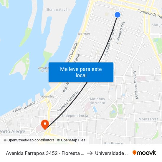 Avenida Farrapos 3452 - Floresta (Corredor Bc) - Navegantes Porto Alegre - Rs 90220-006 Brasil to Universidade Federal De Ciências Da Saúde map