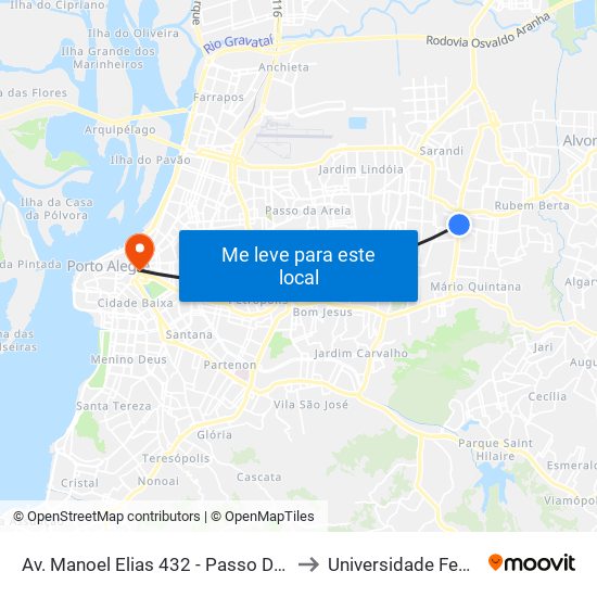 Av. Manoel Elias 432 - Passo Das Pedras Porto Alegre - Rs 91240-400 Brasil to Universidade Federal De Ciências Da Saúde map