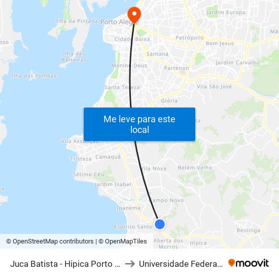 Juca Batista - Hipica Porto Alegre - Rs 91755-050 Brasil to Universidade Federal De Ciências Da Saúde map