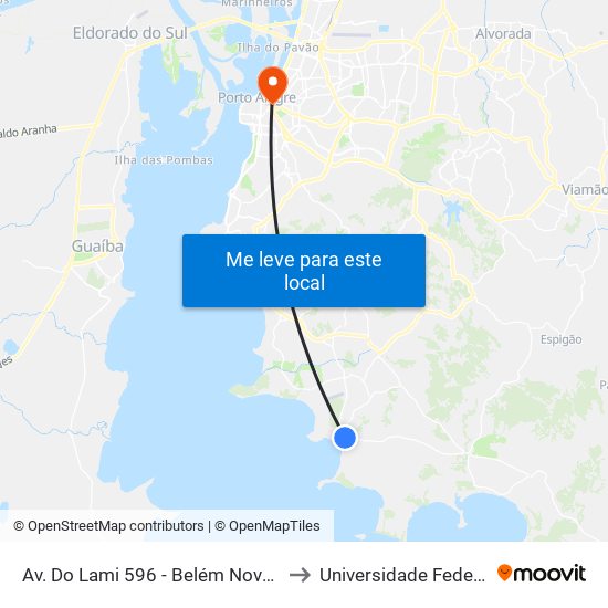 Av. Do Lami 596 - Belém Novo Porto Alegre - Rs 91780-118 Brasil to Universidade Federal De Ciências Da Saúde map