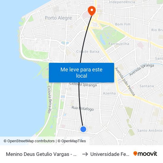 Menino Deus Getulio Vargas - Menino Deus Porto Alegre - Rs 90150-000 Brasil to Universidade Federal De Ciências Da Saúde map