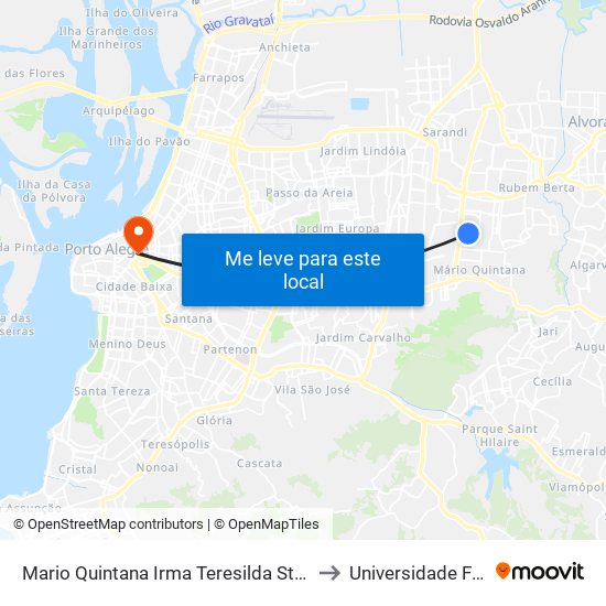 Mario Quintana Irma Teresilda Steffen - Alto Petrópolis Porto Alegre - Rs 91240-470 Brasil to Universidade Federal De Ciências Da Saúde map