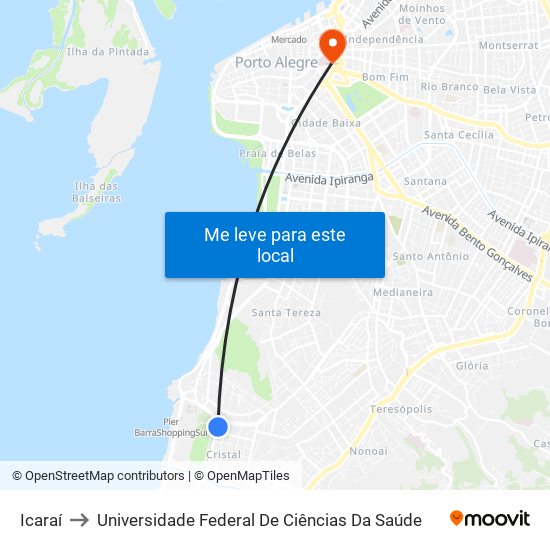Icaraí to Universidade Federal De Ciências Da Saúde map