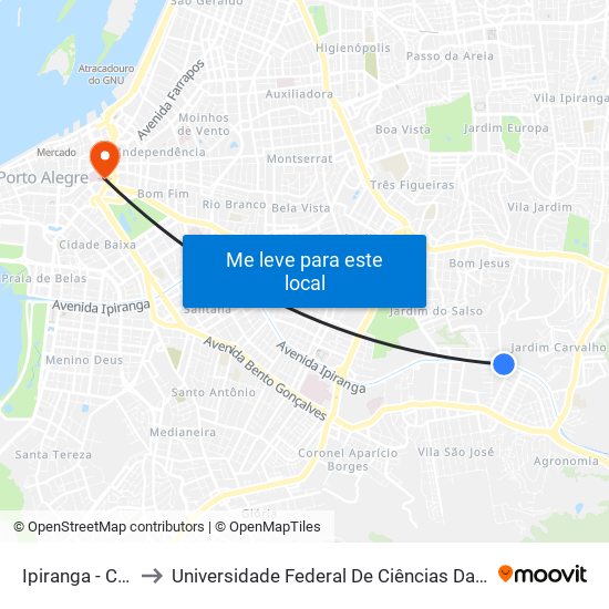 Ipiranga - Ceee to Universidade Federal De Ciências Da Saúde map