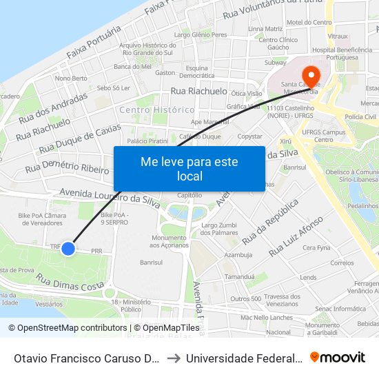 Otavio Francisco Caruso Da Rocha - Parque Harmonia to Universidade Federal De Ciências Da Saúde map