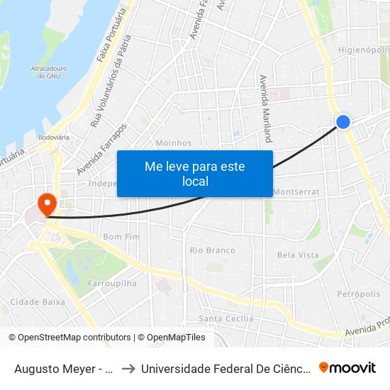 Augusto Meyer - Plínio Sn to Universidade Federal De Ciências Da Saúde map