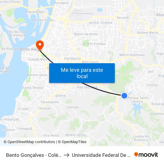 Bento Gonçalves - Colégio De Aplicação to Universidade Federal De Ciências Da Saúde map