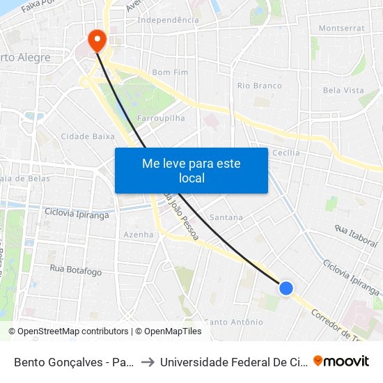 Bento Gonçalves - Padre Rambo Bc to Universidade Federal De Ciências Da Saúde map