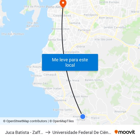 Juca Batista - Zaffari Hípica to Universidade Federal De Ciências Da Saúde map